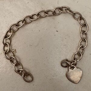 925 Sterling Silver Bracelets for Women Teens,  Heart Charm Chain Bracelet
